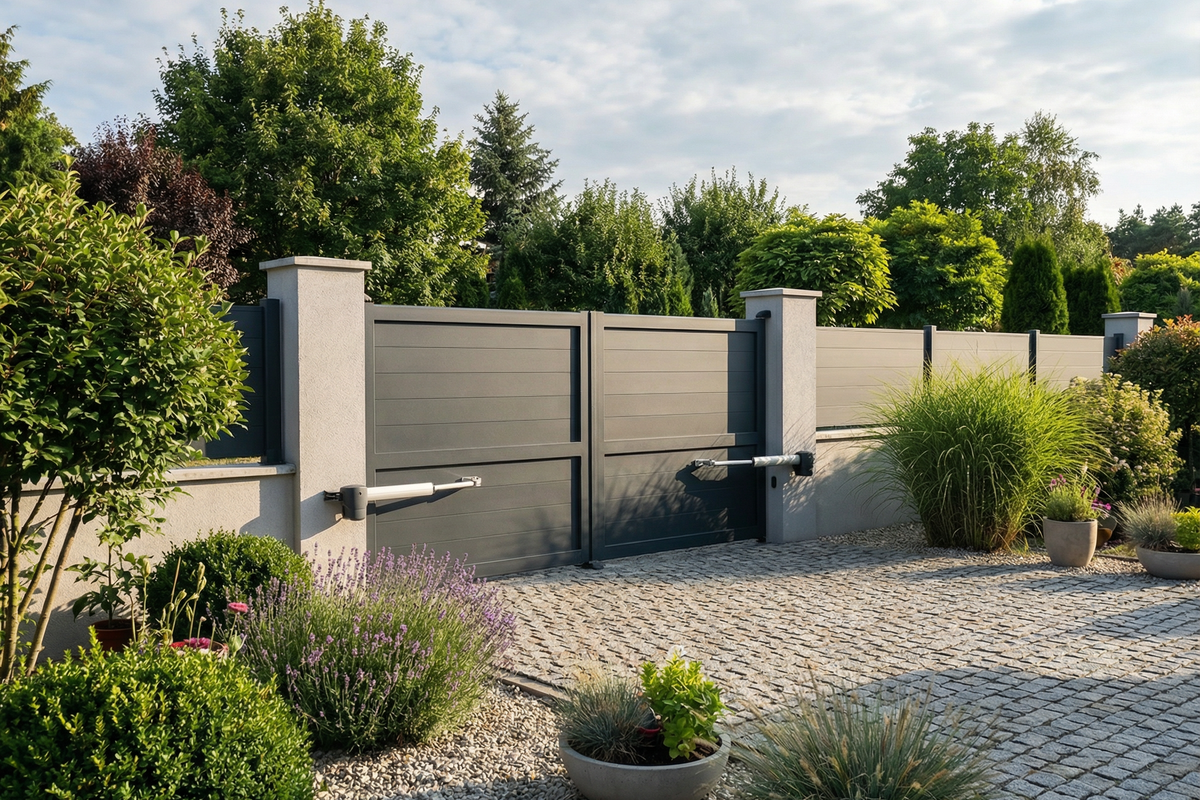 Portail battant plein en aluminium